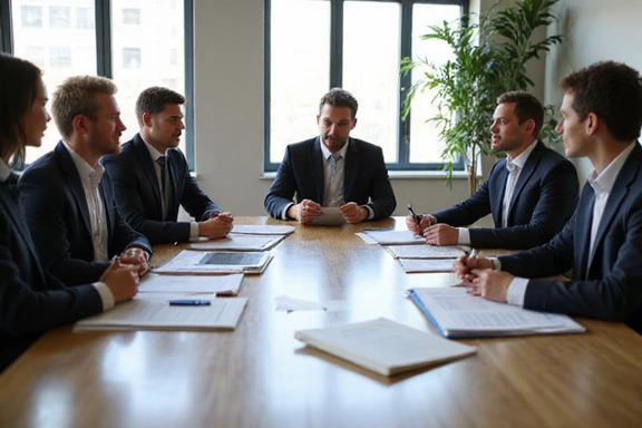 Client meeting in modern conference room
