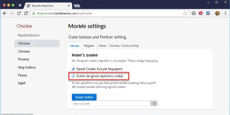 Browser settings for cookie management