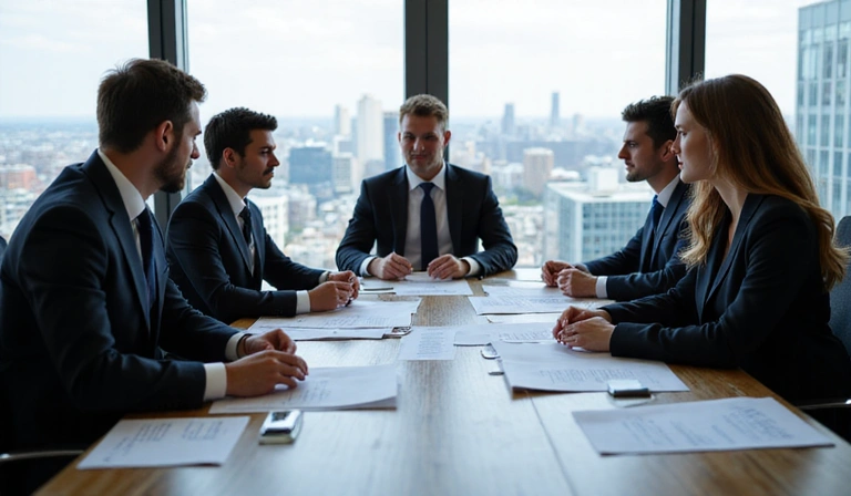 Legal professionals engaged in negotiation
